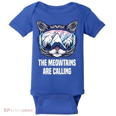 Ski Snowboard Goggles Funny The Meowtains Are Calling Gift Baby Bodysuit