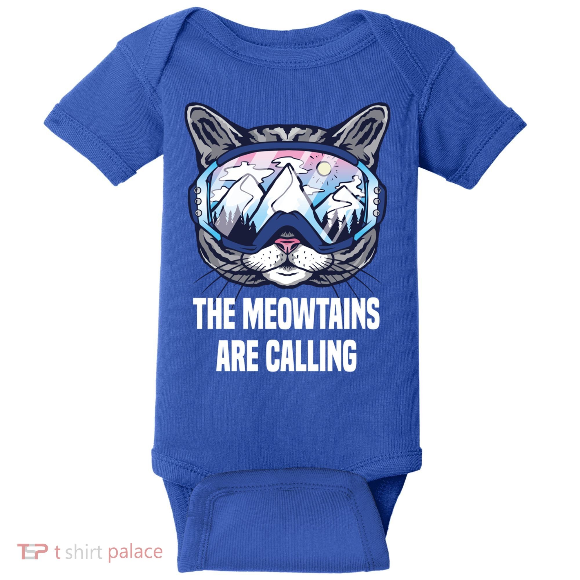 Ski Snowboard Goggles Funny The Meowtains Are Calling Gift Baby Bodysuit