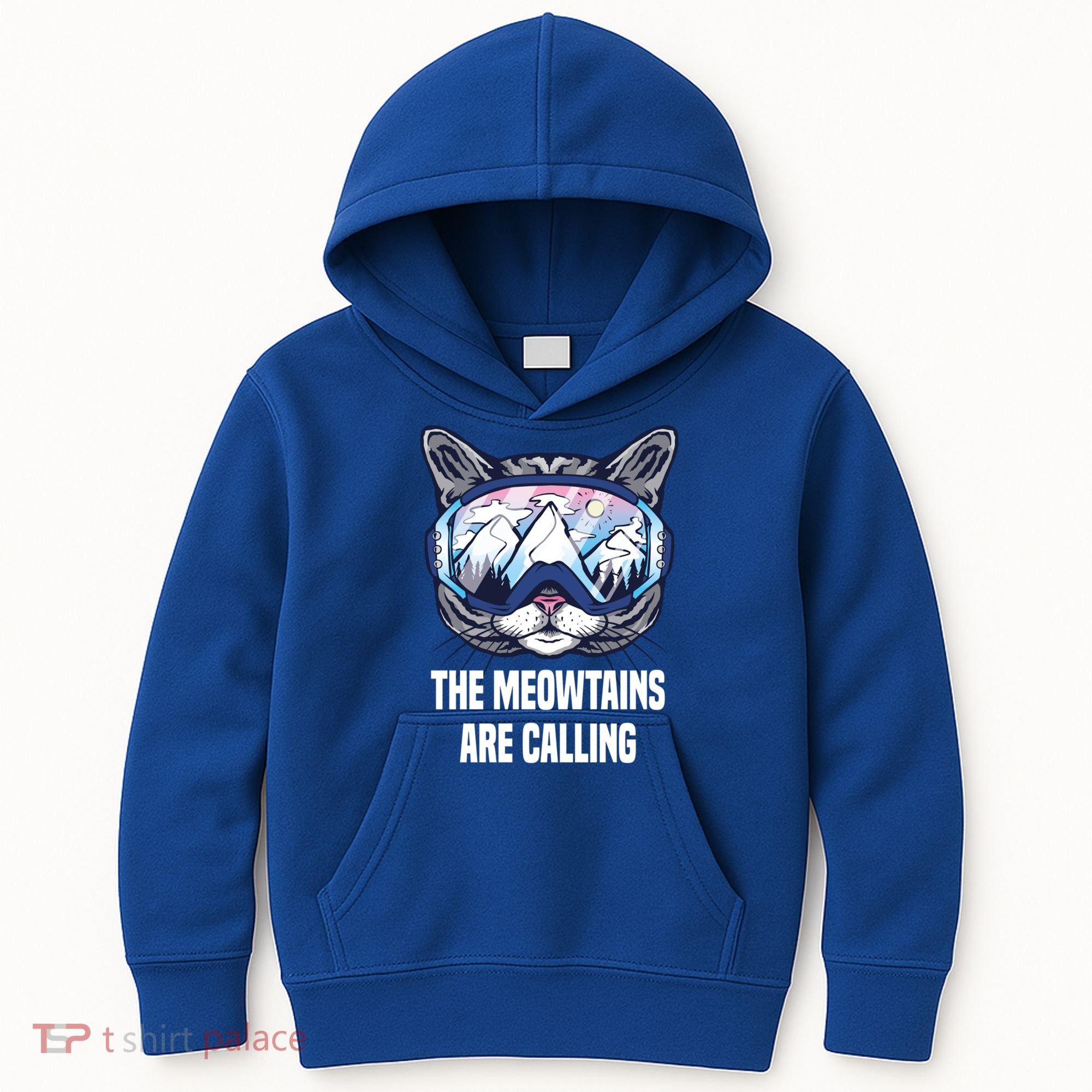 Ski Snowboard Goggles Funny The Meowtains Are Calling Gift Kids Hoodie