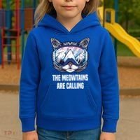 Ski Snowboard Goggles Funny The Meowtains Are Calling Gift Kids Hoodie thumb 3