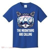 Ski Snowboard Goggles Funny The Meowtains Are Calling Gift Kids T-Shirt thumb 0