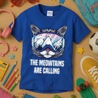Ski Snowboard Goggles Funny The Meowtains Are Calling Gift Kids T-Shirt thumb 3