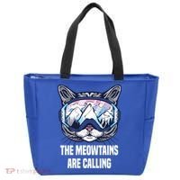 Ski Snowboard Goggles Funny The Meowtains Are Calling Gift Tote Bag thumb 0
