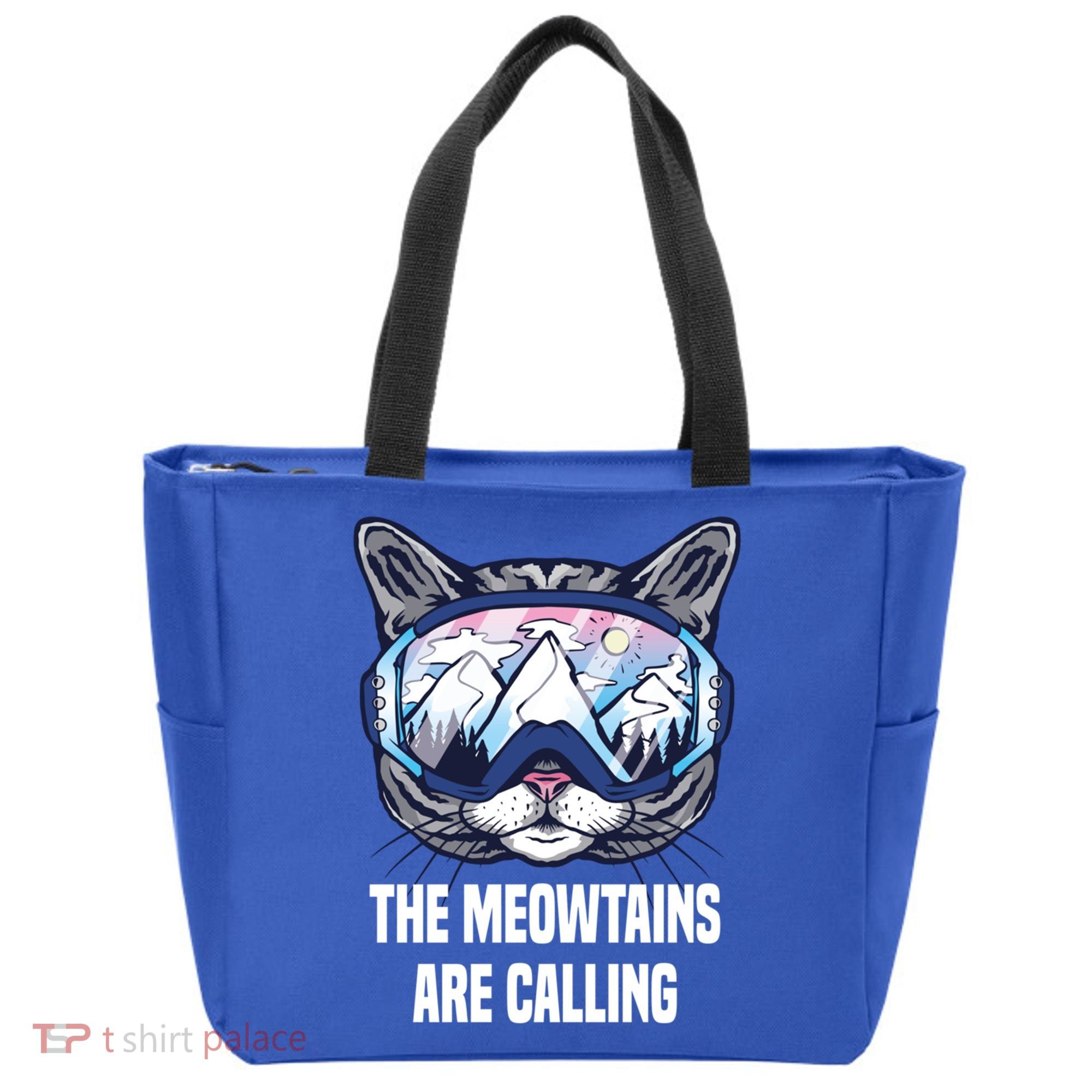 Ski Snowboard Goggles Funny The Meowtains Are Calling Gift Tote Bag