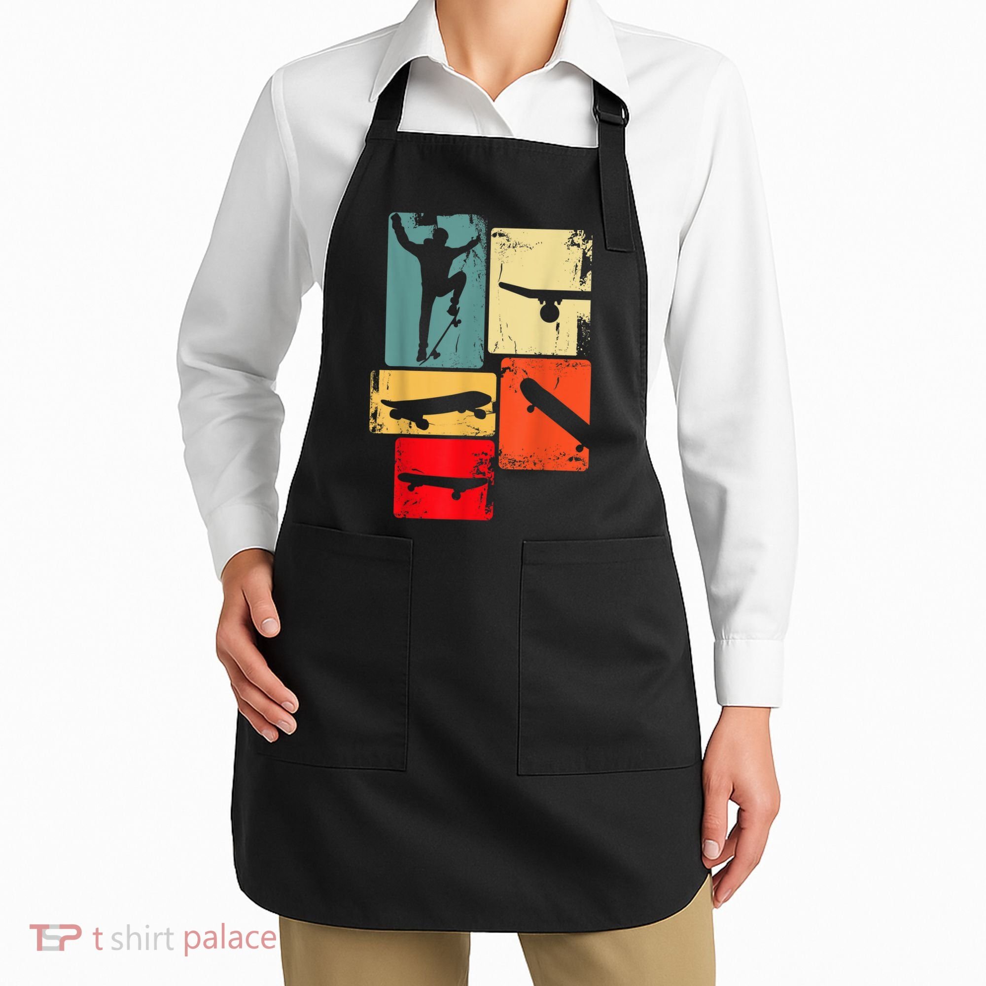 Skater Skateboarder Gift Retro Skateboard Gift For Boys Youth Gift Apron