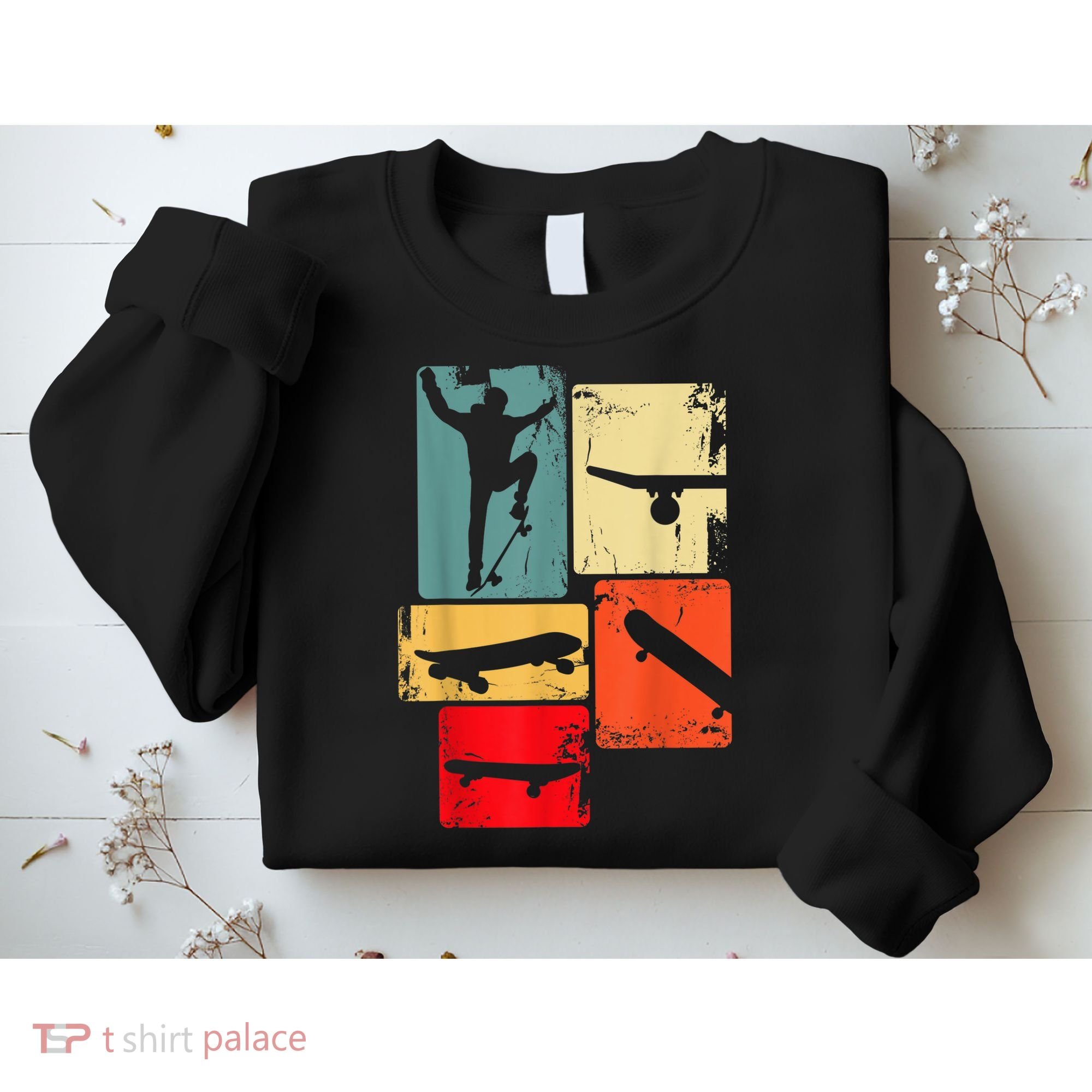 Skater Skateboarder Gift Retro Skateboard Gift For Boys Youth Gift Sweatshirt