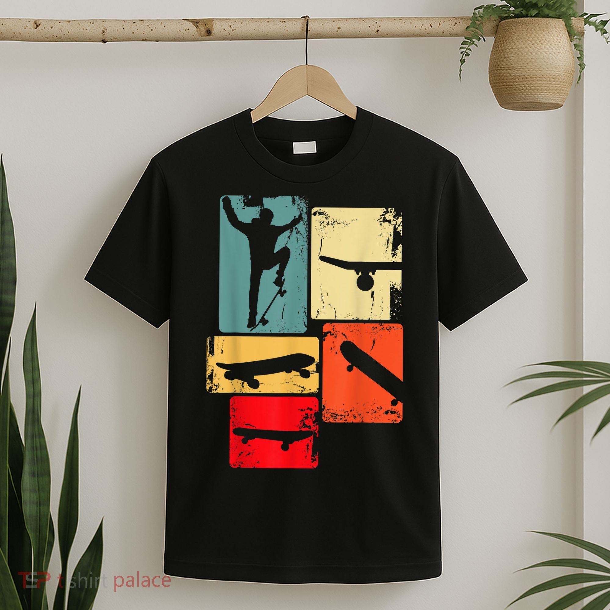 Skater Skateboarder Gift Retro Skateboard Gift For Boys Youth Gift T-Shirt