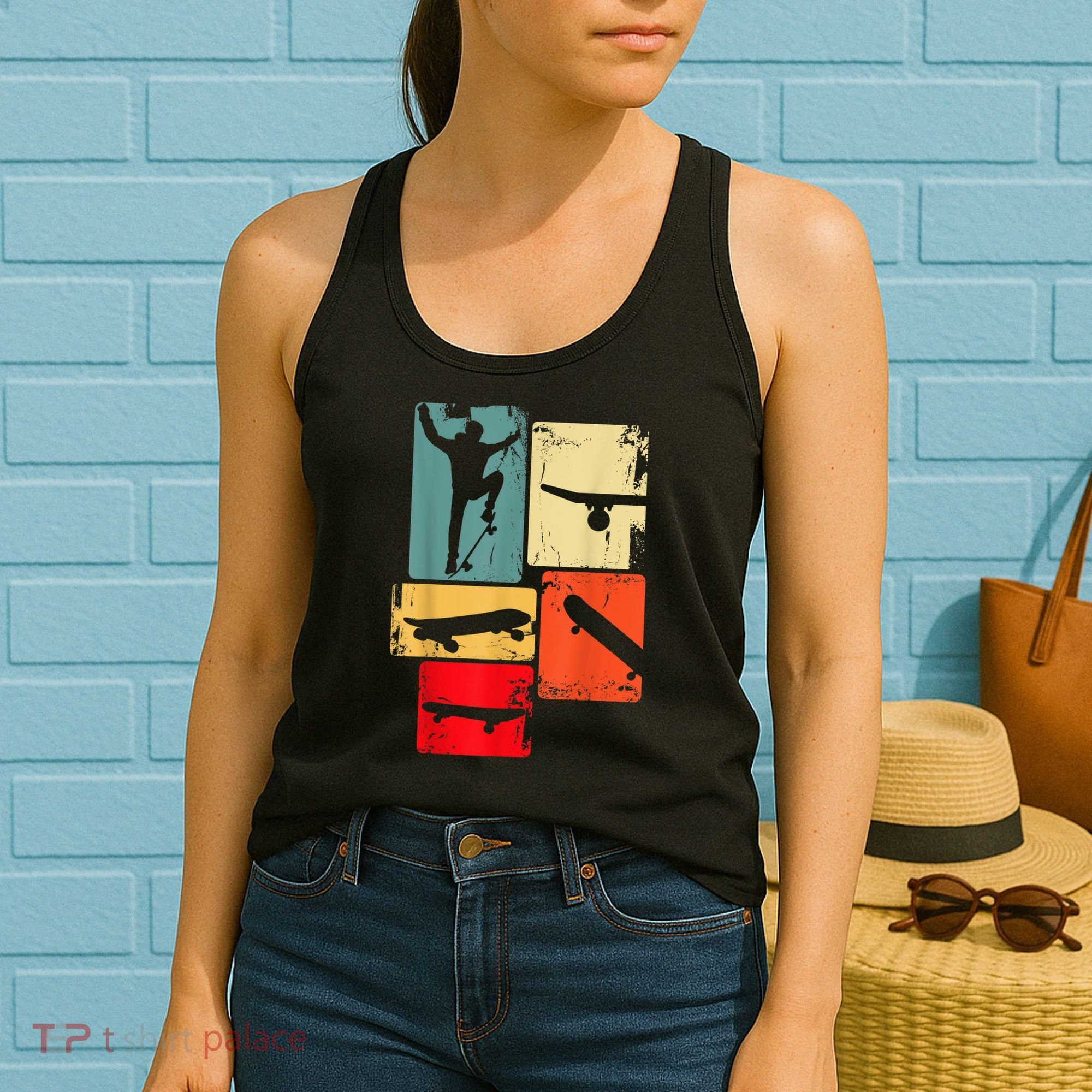 Skater Skateboarder Gift Retro Skateboard Gift For Boys Youth Gift Women's Tank Top