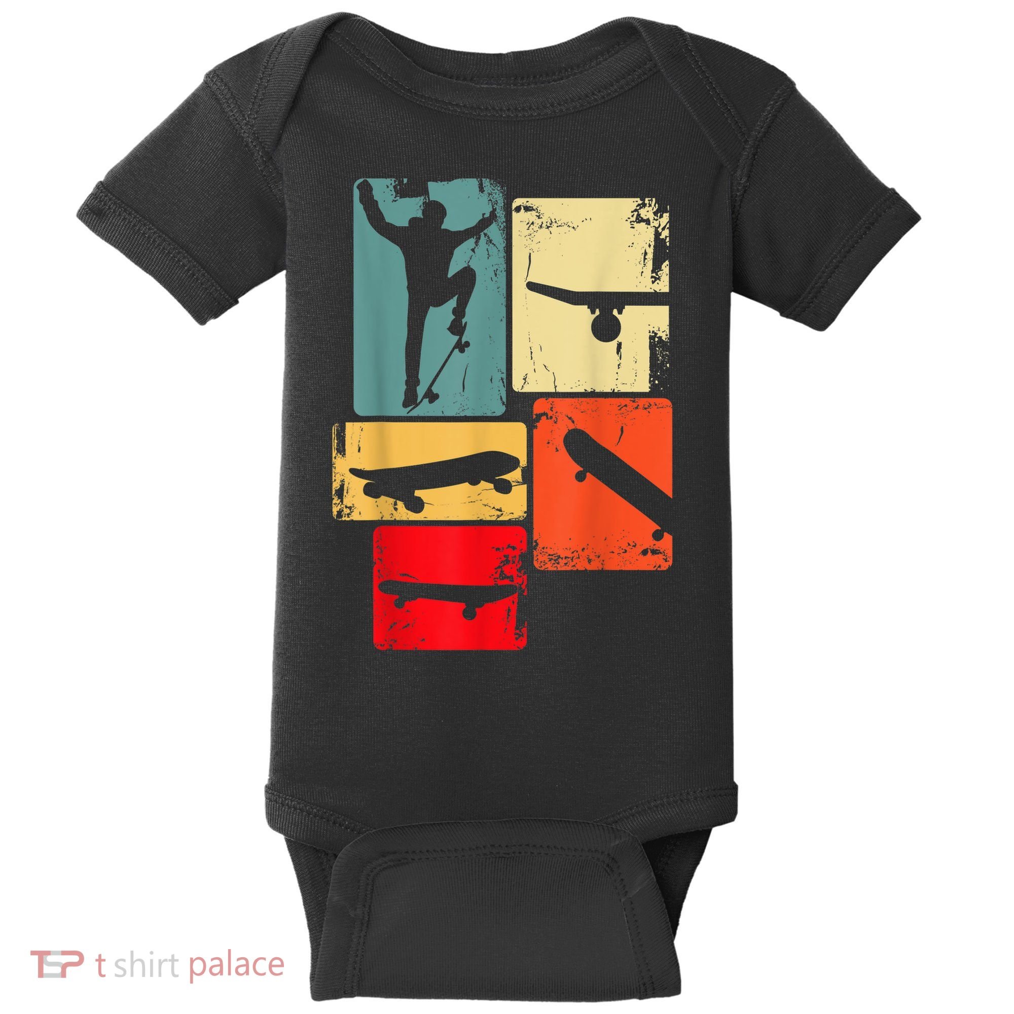 Skater Skateboarder Gift Retro Skateboard Gift For Boys Youth Gift Baby Bodysuit