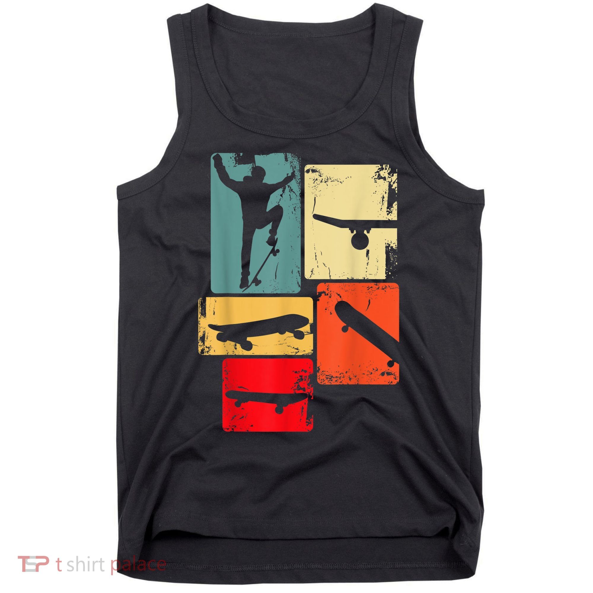 Skater Skateboarder Gift Retro Skateboard Gift For Boys Youth Gift Tank Top