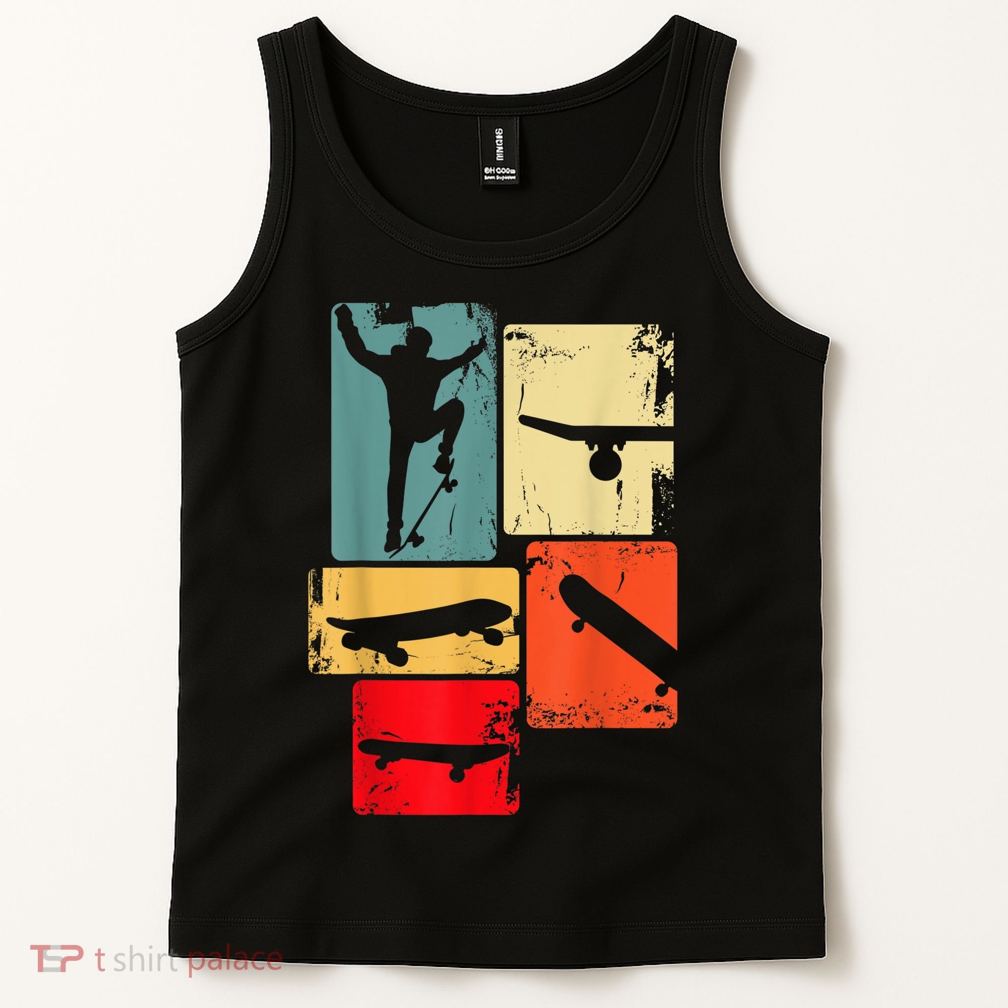 Skater Skateboarder Gift Retro Skateboard Gift For Boys Youth Gift Tank Top