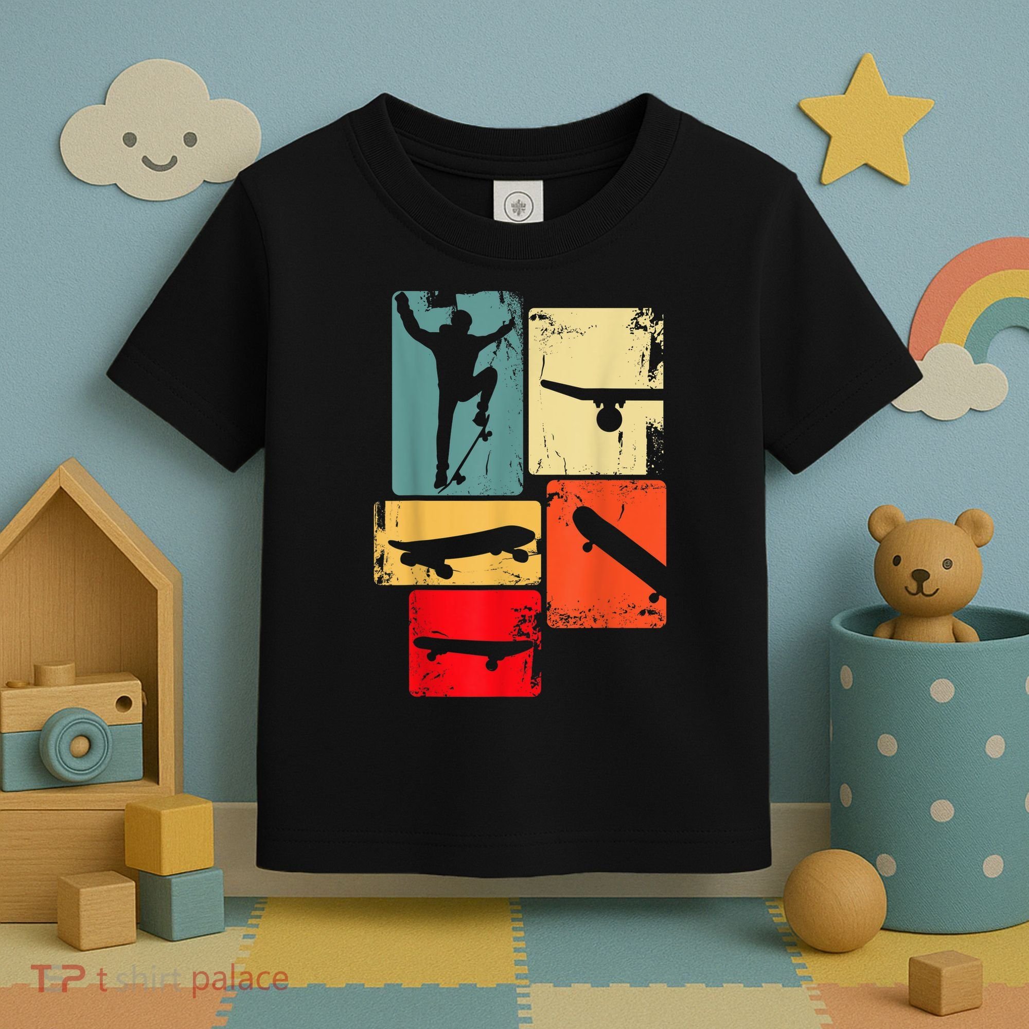 Skater Skateboarder Gift Retro Skateboard Gift For Boys Youth Gift Toddler T-Shirt