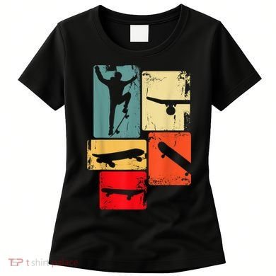 Skater Skateboarder Gift Retro Skateboard Gift For Boys Youth Gift Women's T-Shirt