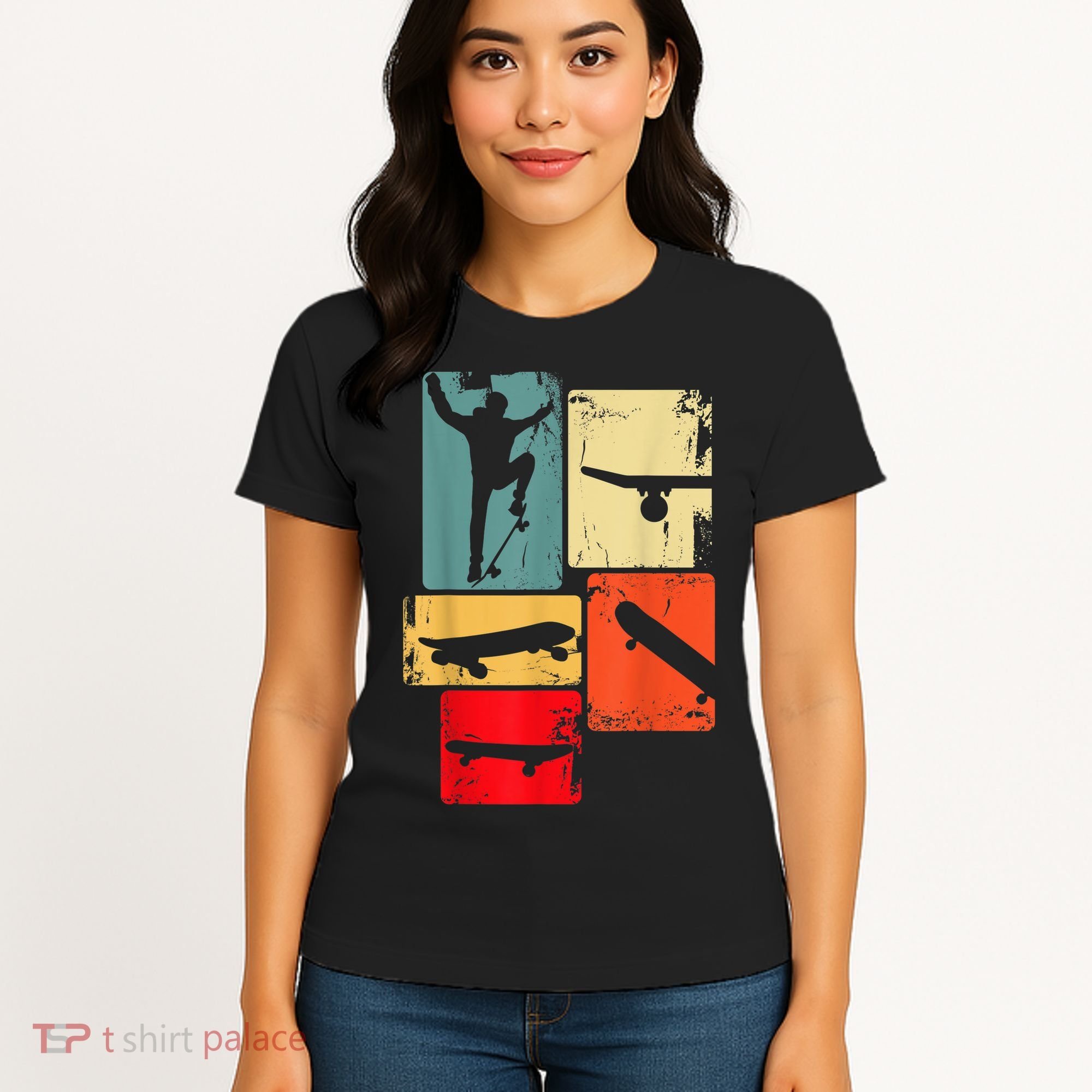 Skater Skateboarder Gift Retro Skateboard Gift For Boys Youth Gift Women's T-Shirt