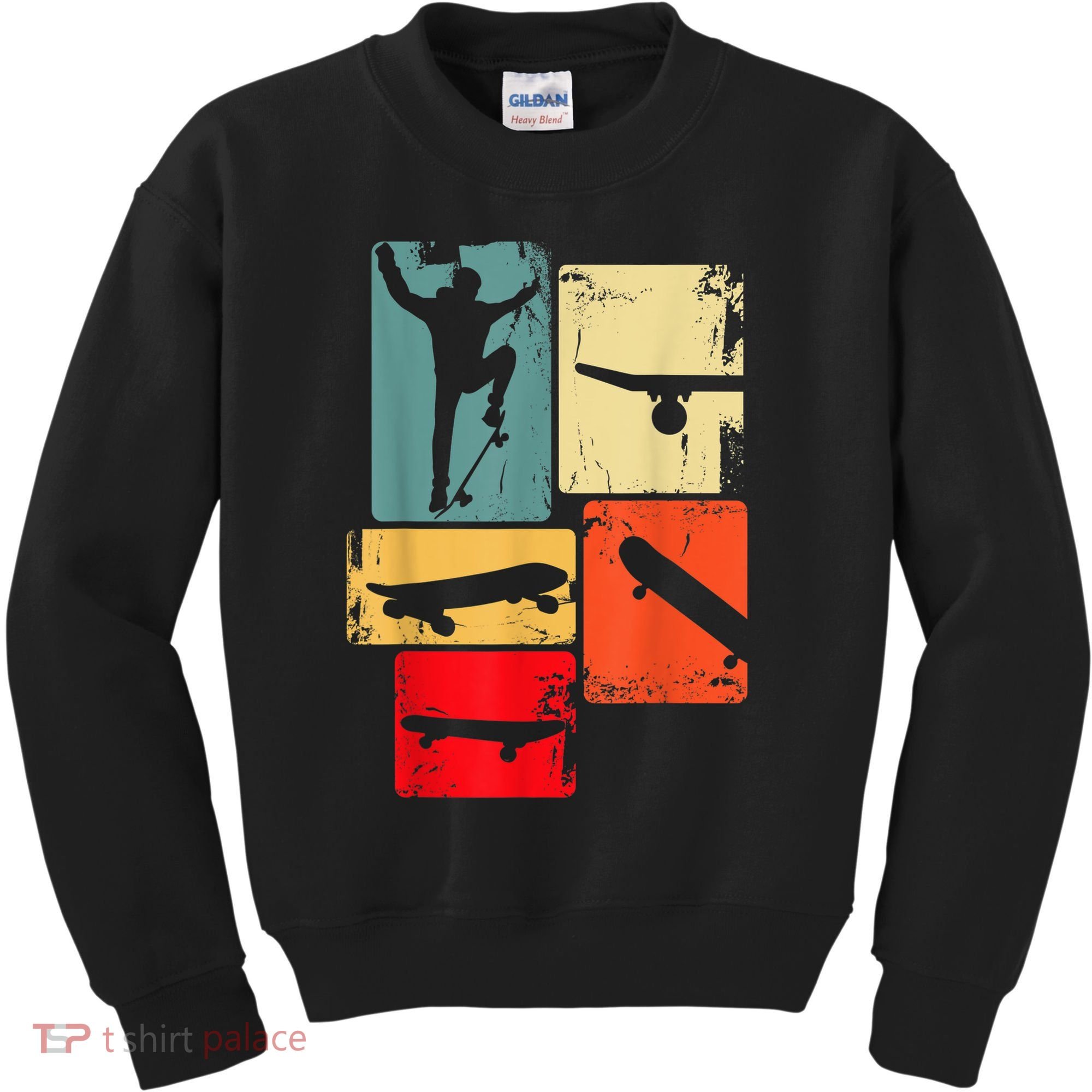 Skater Skateboarder Gift Retro Skateboard Gift For Boys Youth Gift Kids Sweatshirt