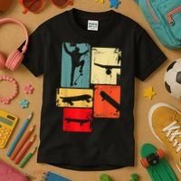 Skater Skateboarder Gift Retro Skateboard Gift For Boys Youth Gift Kids T-Shirt thumb 3