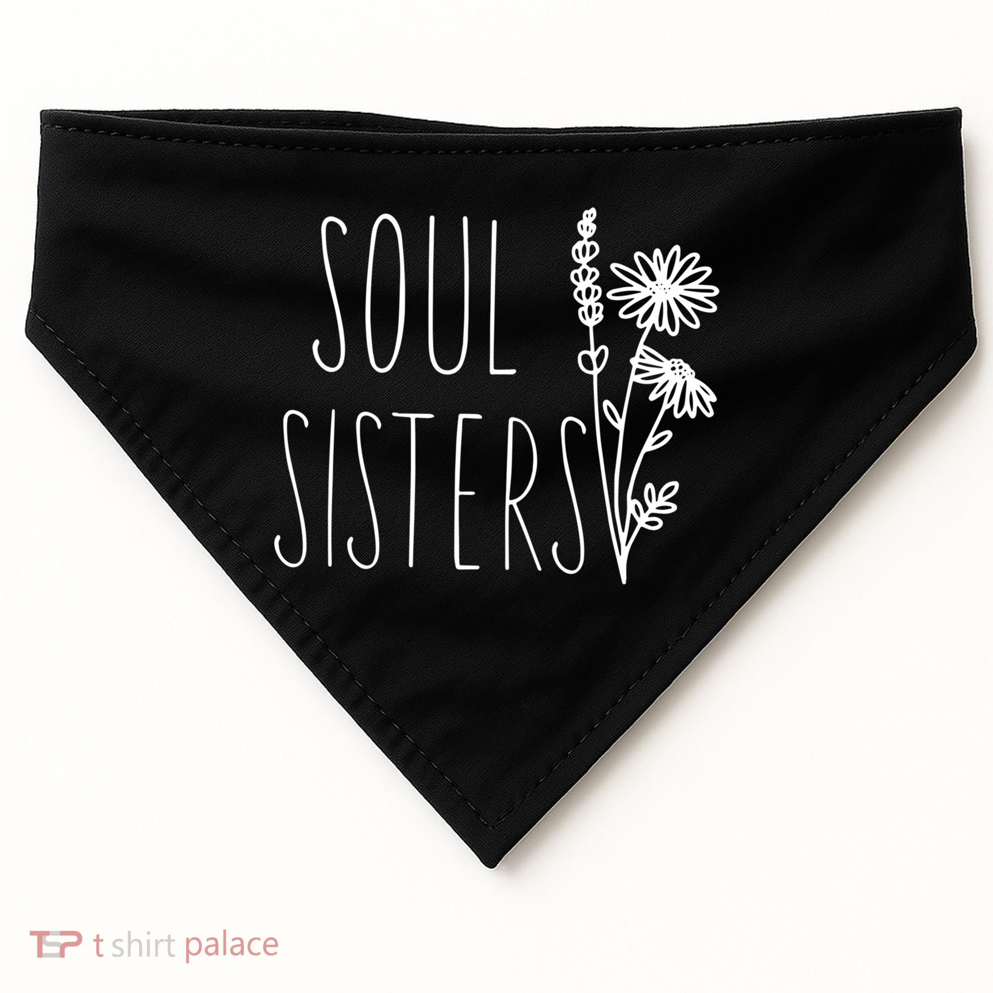 Soul Sisters Gift Best Friend Wildflower Friendship Gift USA-Made Doggie Bandana