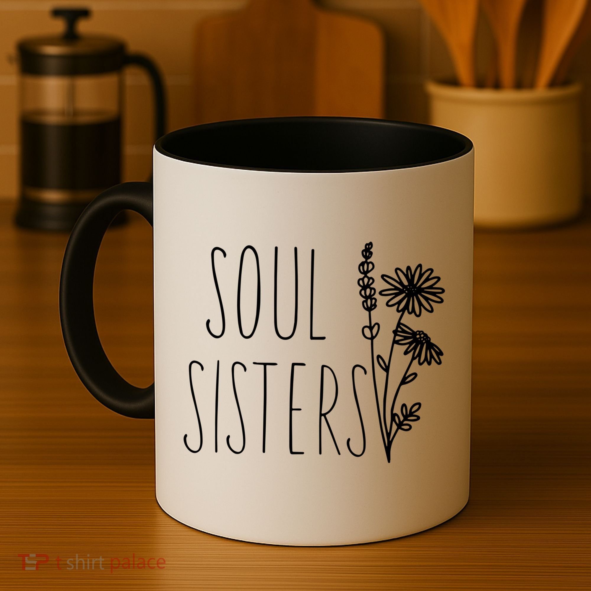 Soul Sisters Gift Best Friend Wildflower Friendship Gift Coffee Mug