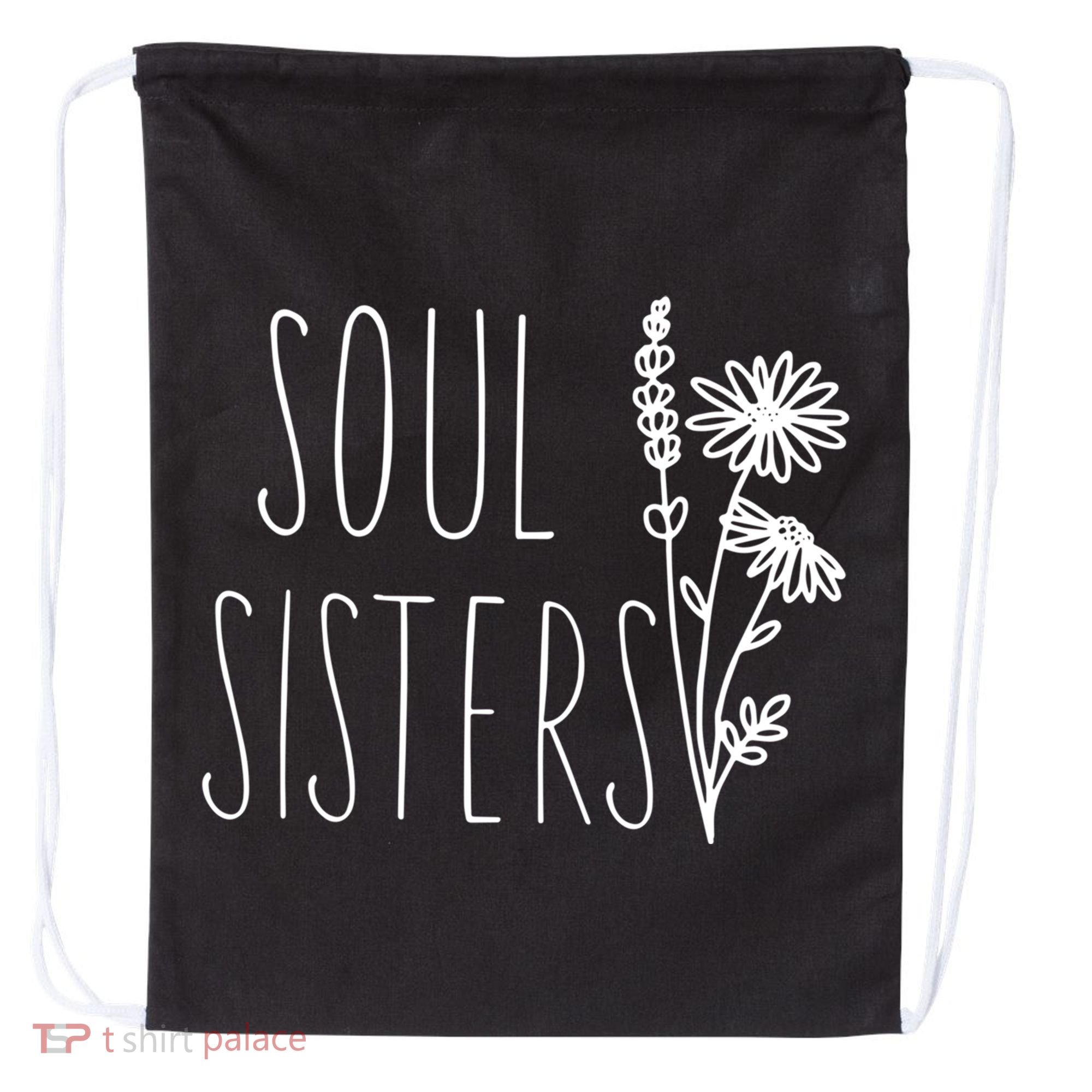 Soul Sisters Gift Best Friend Wildflower Friendship Gift Drawstring Bag