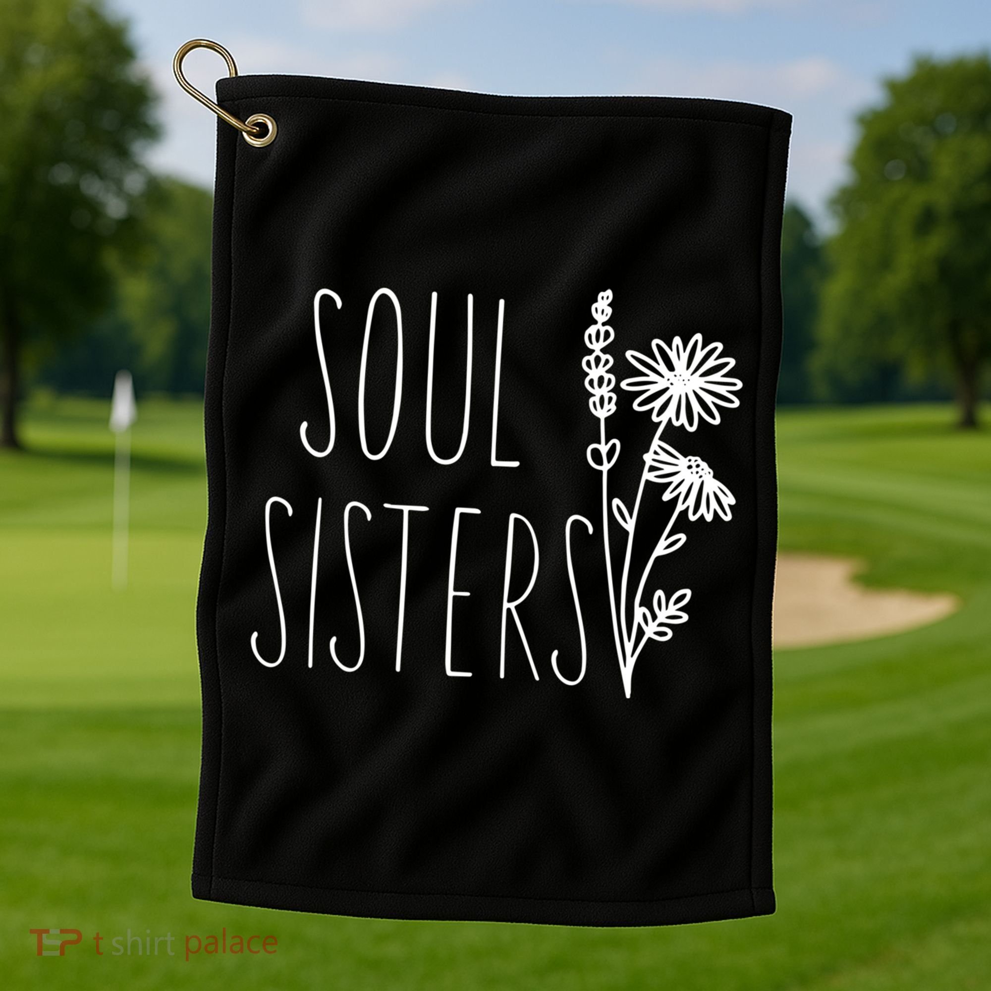 Soul Sisters Gift Best Friend Wildflower Friendship Gift Golf Towel