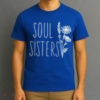Soul Sisters Gift Best Friend Wildflower Friendship Gift T-Shirt thumb 3