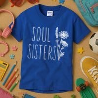 Soul Sisters Gift Best Friend Wildflower Friendship Gift Kids T-Shirt thumb 3