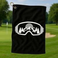 Ski Snowboard Goggles Skiing Snow Mountain Winter Gift Golf Towel thumb 1