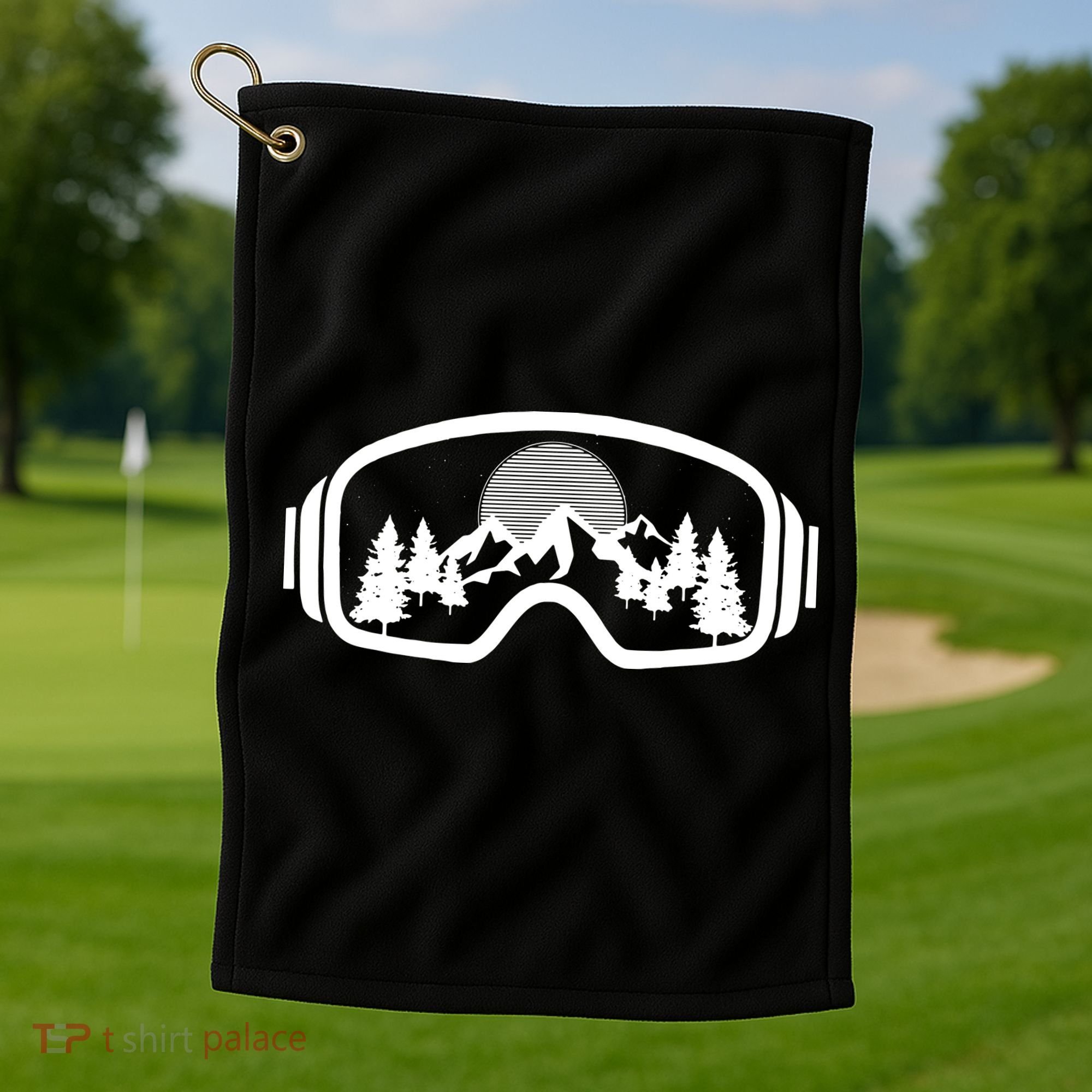 Ski Snowboard Goggles Skiing Snow Mountain Winter Gift Golf Towel