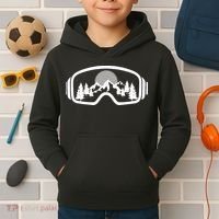 Ski Snowboard Goggles Skiing Snow Mountain Winter Gift Kids Hoodie thumb 2