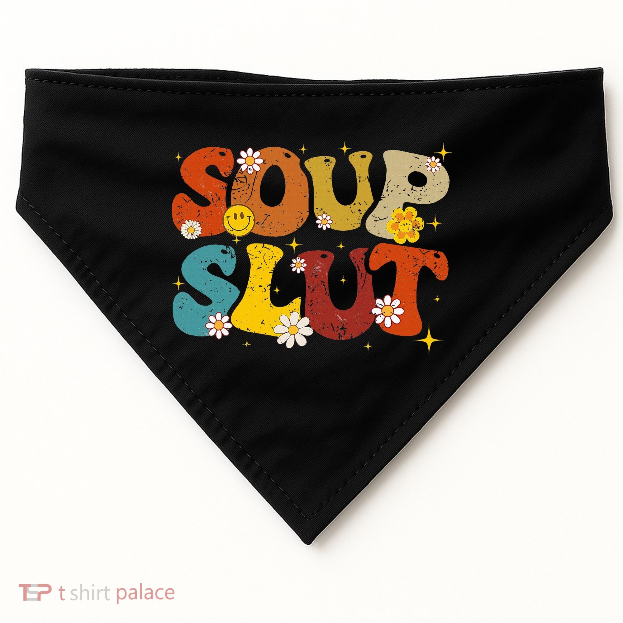 Soup Slut Groovy Sarcastic Funny Saying Christmas USA-Made Doggie Bandana