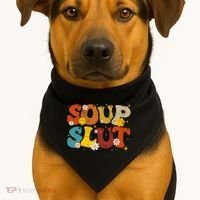 Soup Slut Groovy Sarcastic Funny Saying Christmas USA-Made Doggie Bandana thumb 1