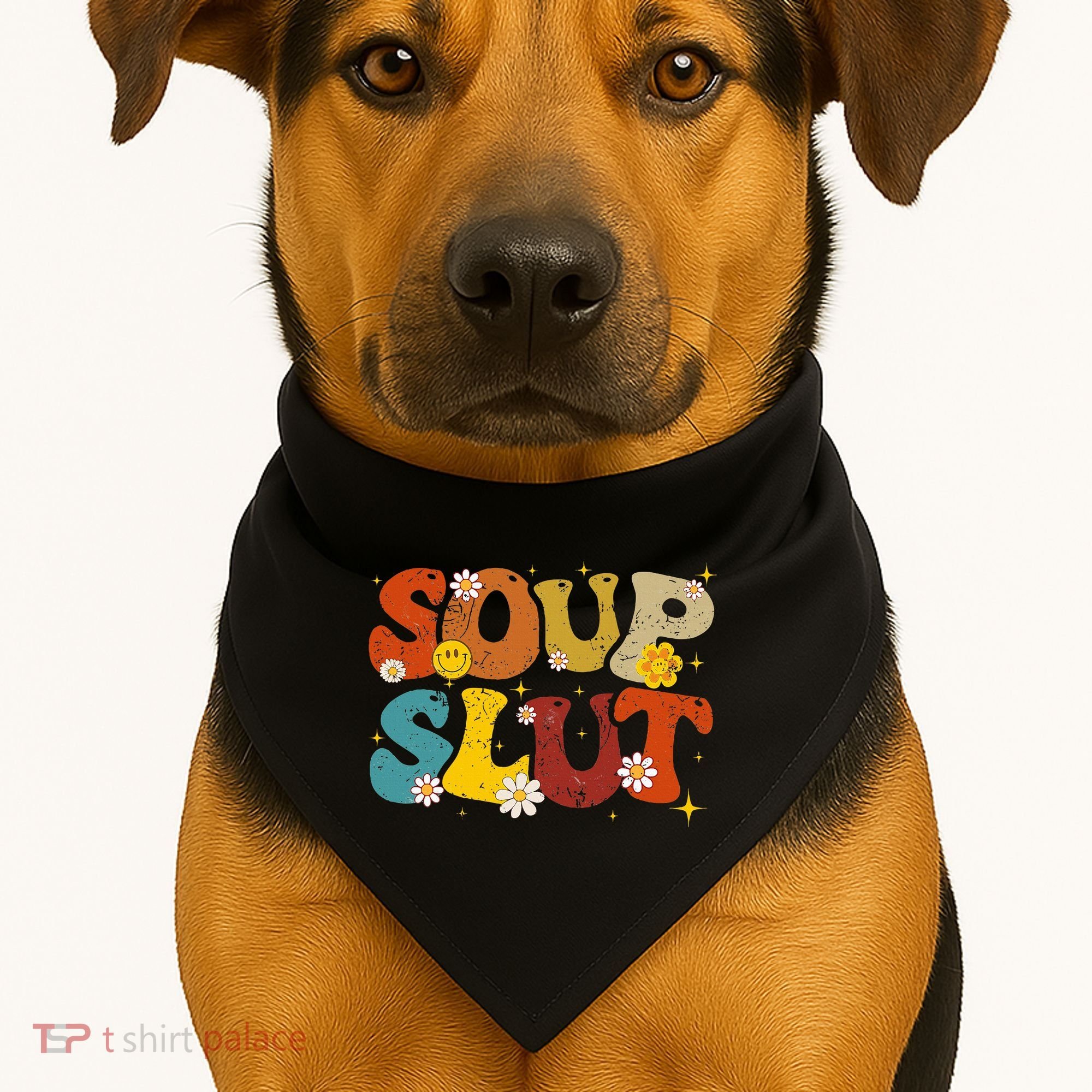 Soup Slut Groovy Sarcastic Funny Saying Christmas USA-Made Doggie Bandana