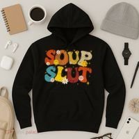 Soup Slut Groovy Sarcastic Funny Saying Christmas Hoodie thumb 3