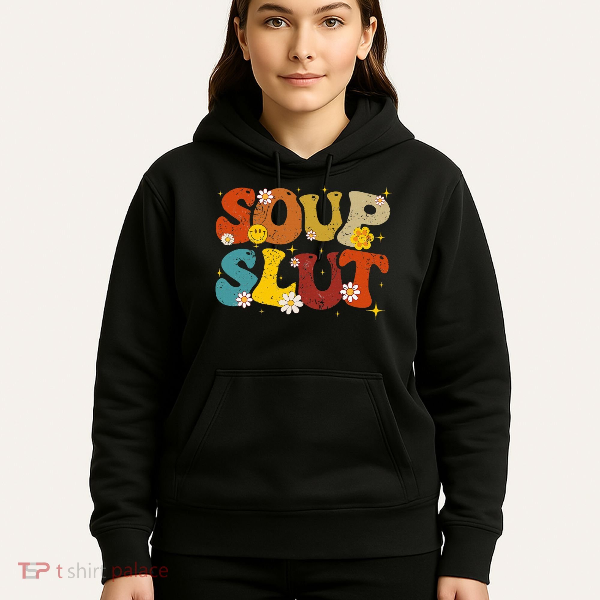 Soup Slut Groovy Sarcastic Funny Saying Christmas Hoodie