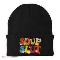Soup Slut Groovy Sarcastic Funny Saying Christmas Beanie thumb 0