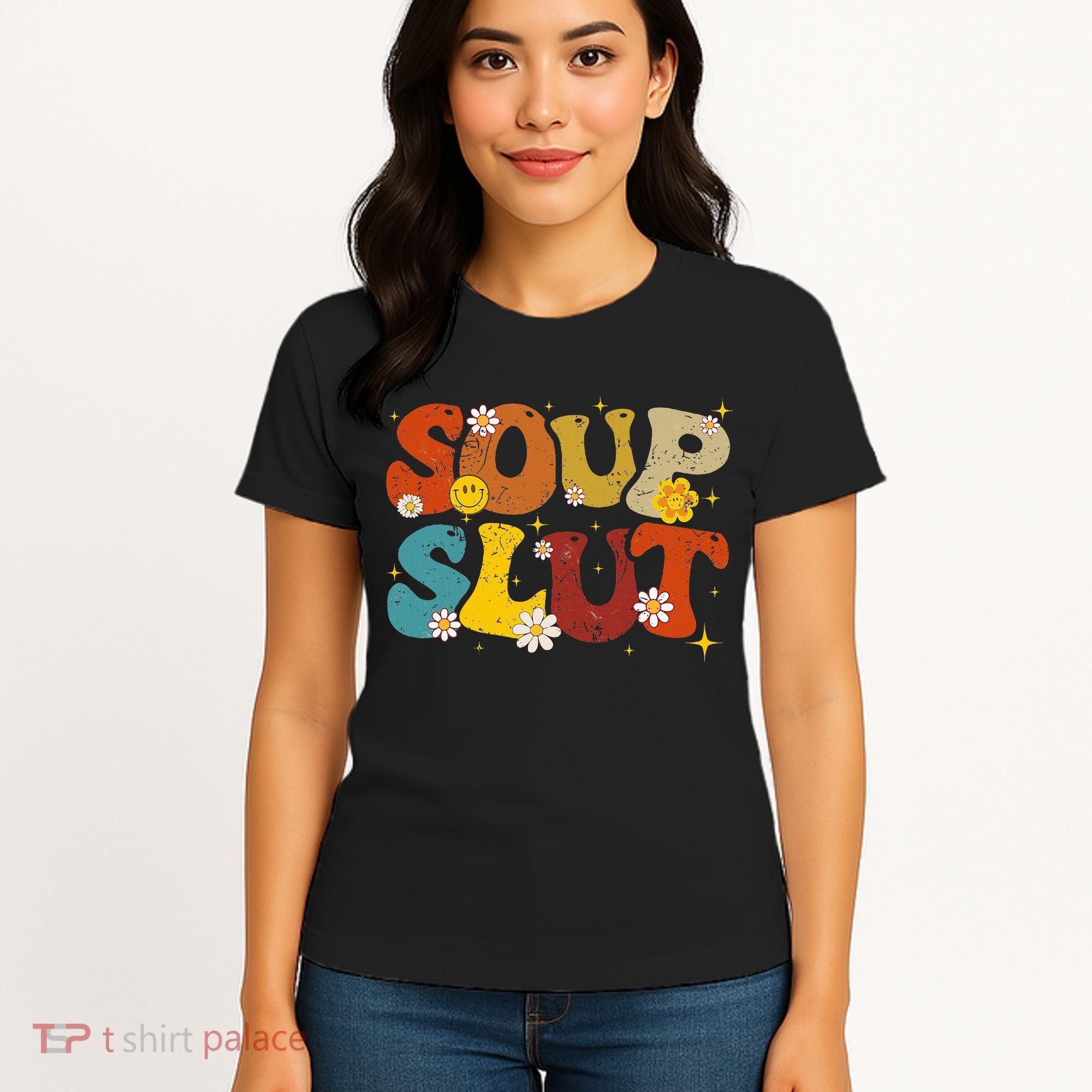 Soup Slut Groovy Sarcastic Funny Saying Christmas Women's T-Shirt