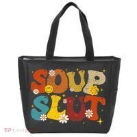 Soup Slut Groovy Sarcastic Funny Saying Christmas Tote Bag thumb 0