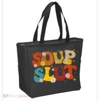 Soup Slut Groovy Sarcastic Funny Saying Christmas Tote Bag thumb 2
