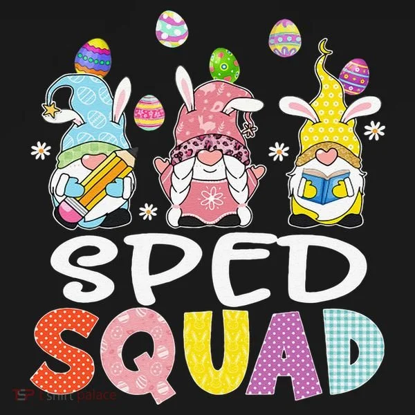 Sped Squad Gnome Eggs Teacher Student Easter Day Bucket Hat