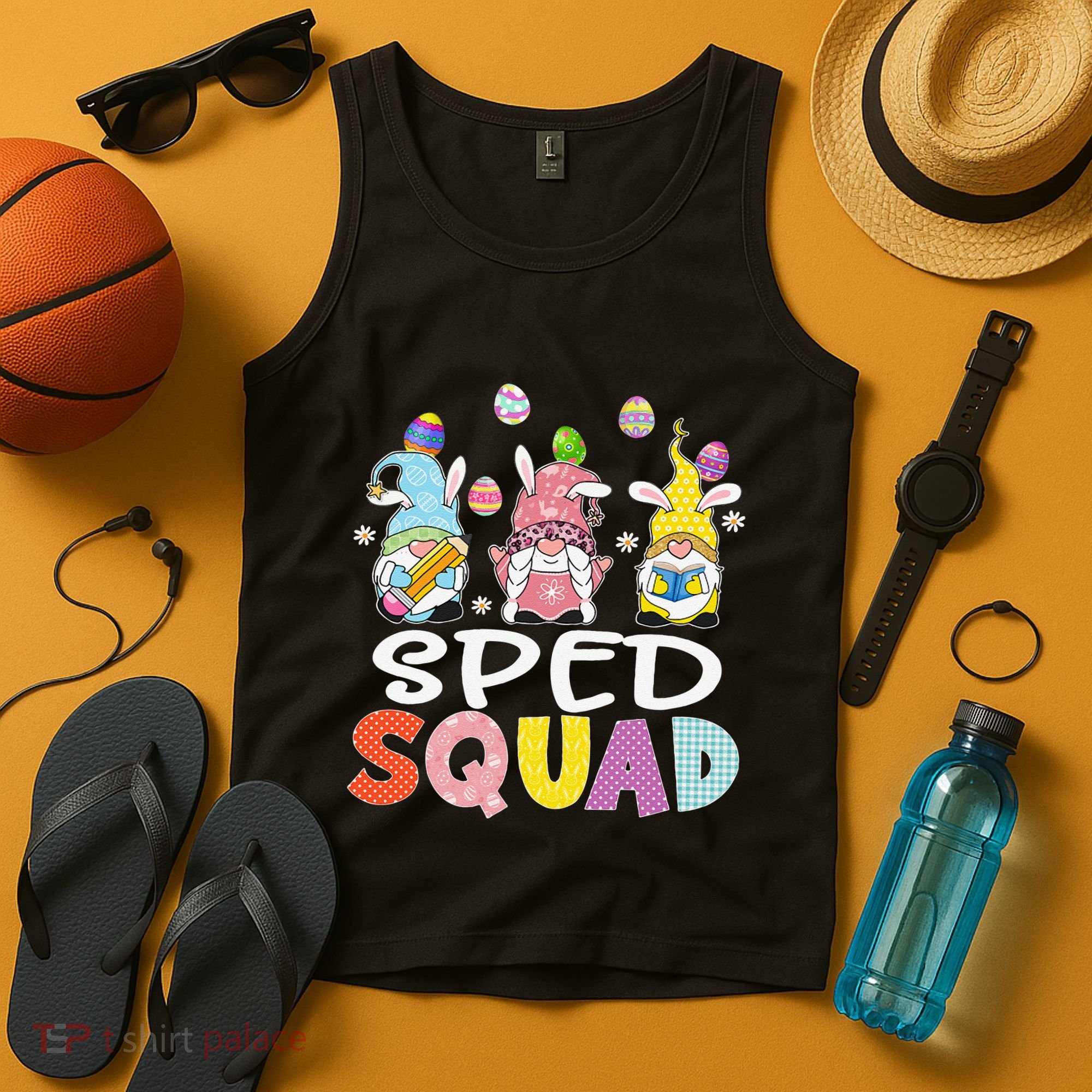 Sped Squad Gnome Eggs Teacher Student Easter Day Tank Top