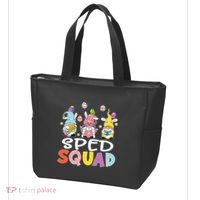 Sped Squad Gnome Eggs Teacher Student Easter Day Tote Bag thumb 3