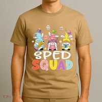 Sped Squad Gnome Eggs Teacher Student Easter Day T-Shirt thumb 3