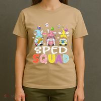 Sped Squad Gnome Eggs Teacher Student Easter Day T-Shirt thumb 4