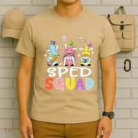 Sped Squad Gnome Eggs Teacher Student Easter Day T-Shirt thumb 6