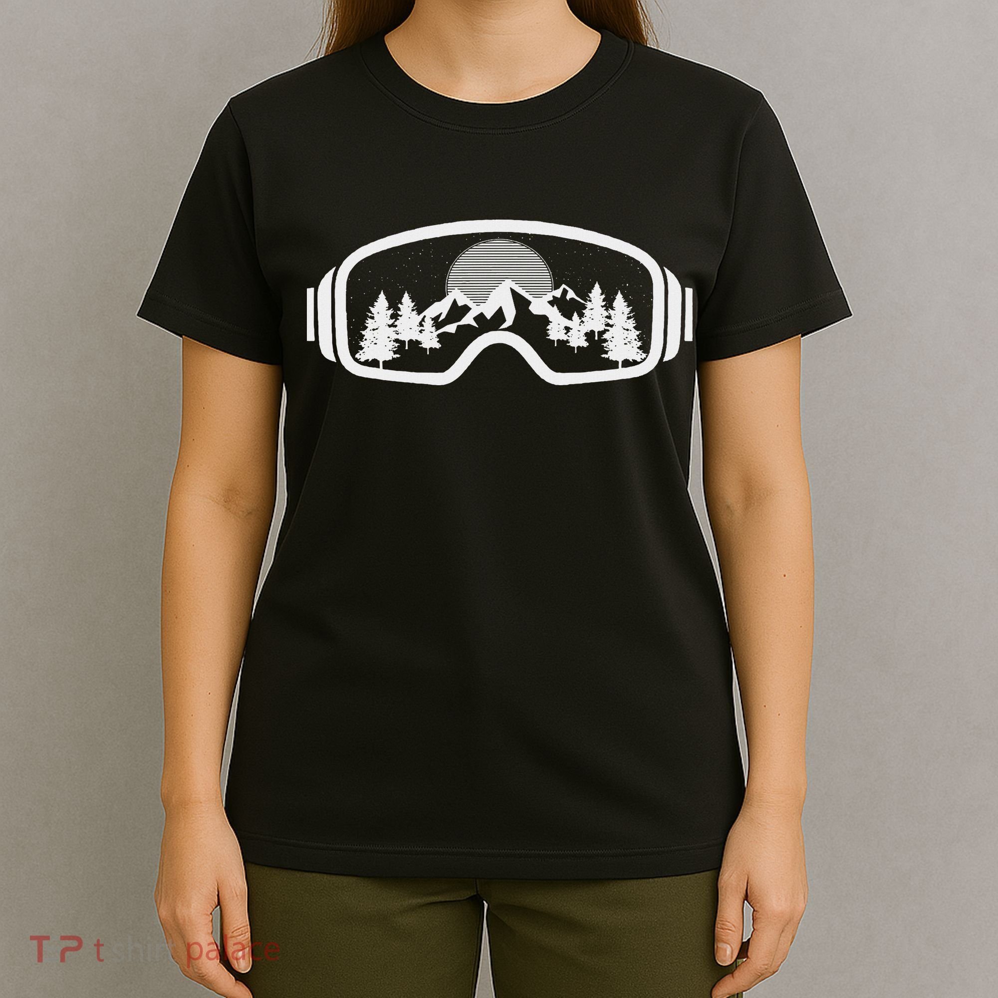 Ski Snowboard Goggles Skiing Snow Mountain Winter Gift T-Shirt