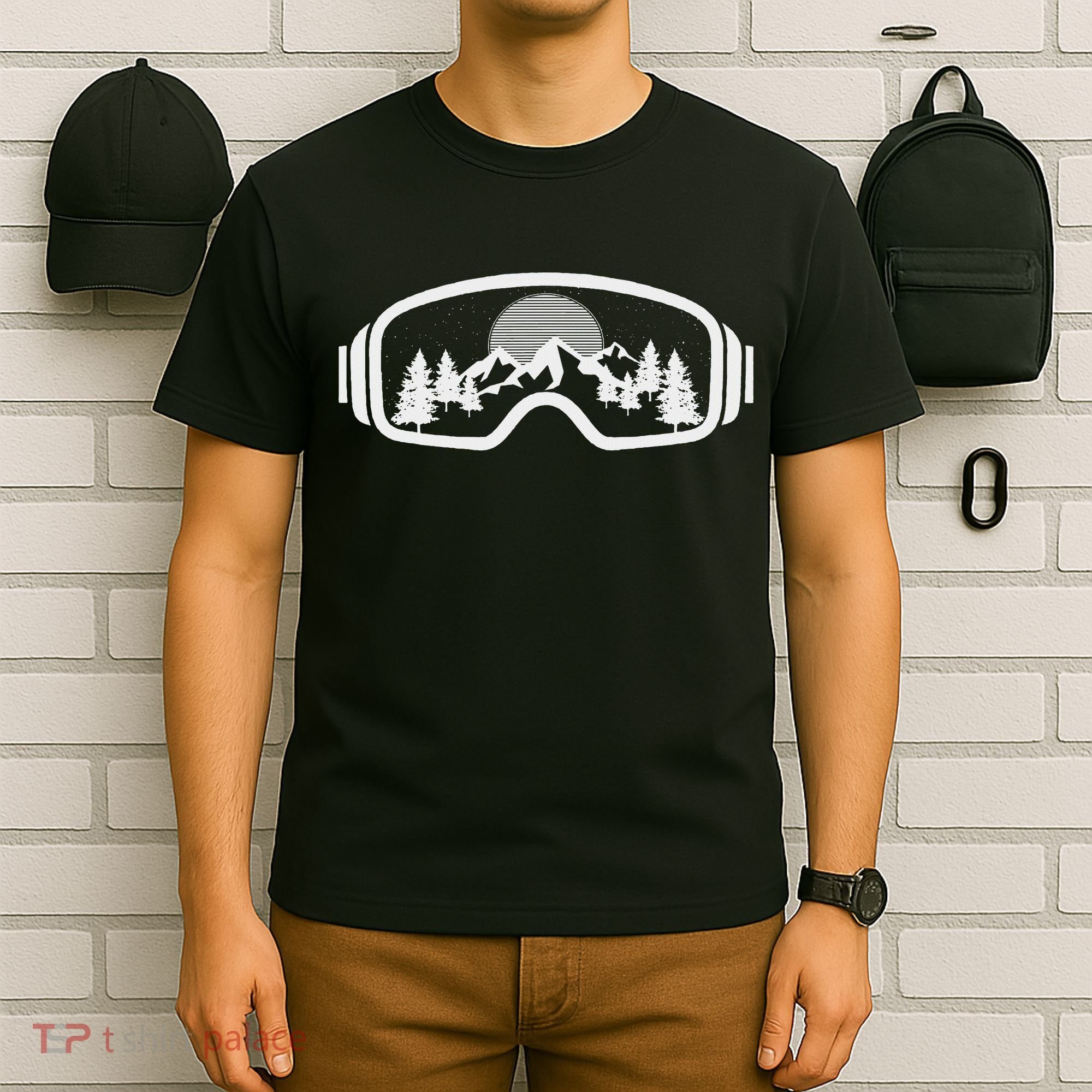 Ski Snowboard Goggles Skiing Snow Mountain Winter Gift T-Shirt