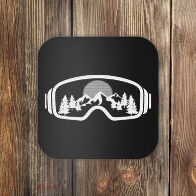 Ski Snowboard Goggles Skiing Snow Mountain Winter Gift Coaster