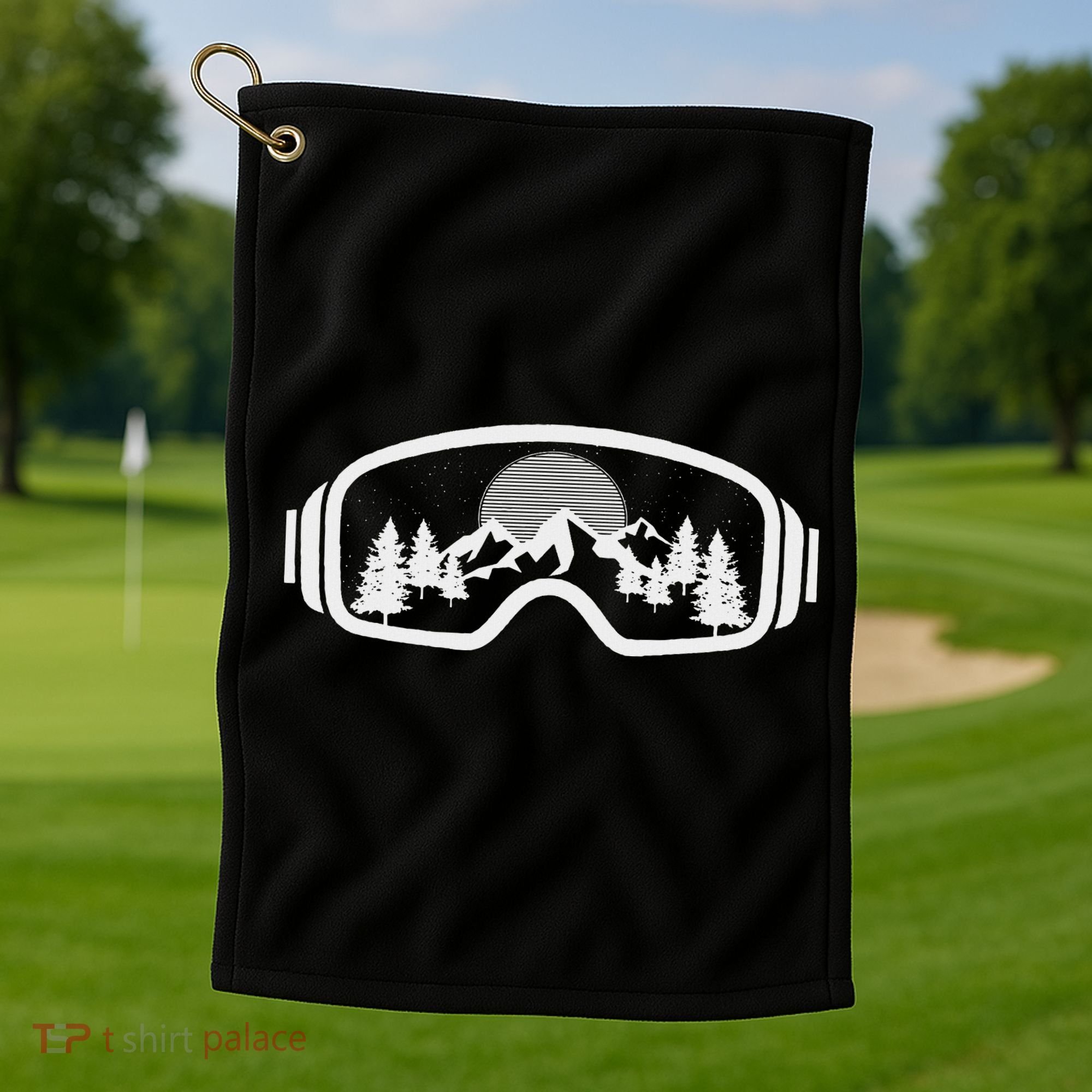 Ski Snowboard Goggles Skiing Snow Mountain Winter Gift Golf Towel