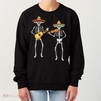 Skeleton Sombreros Guitar Fiesta Cinco De Mayo Women's Sweatshirt thumb 0