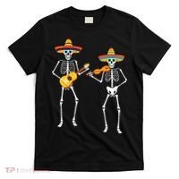 Skeleton Sombreros Guitar Fiesta Cinco De Mayo T-Shirt thumb 0